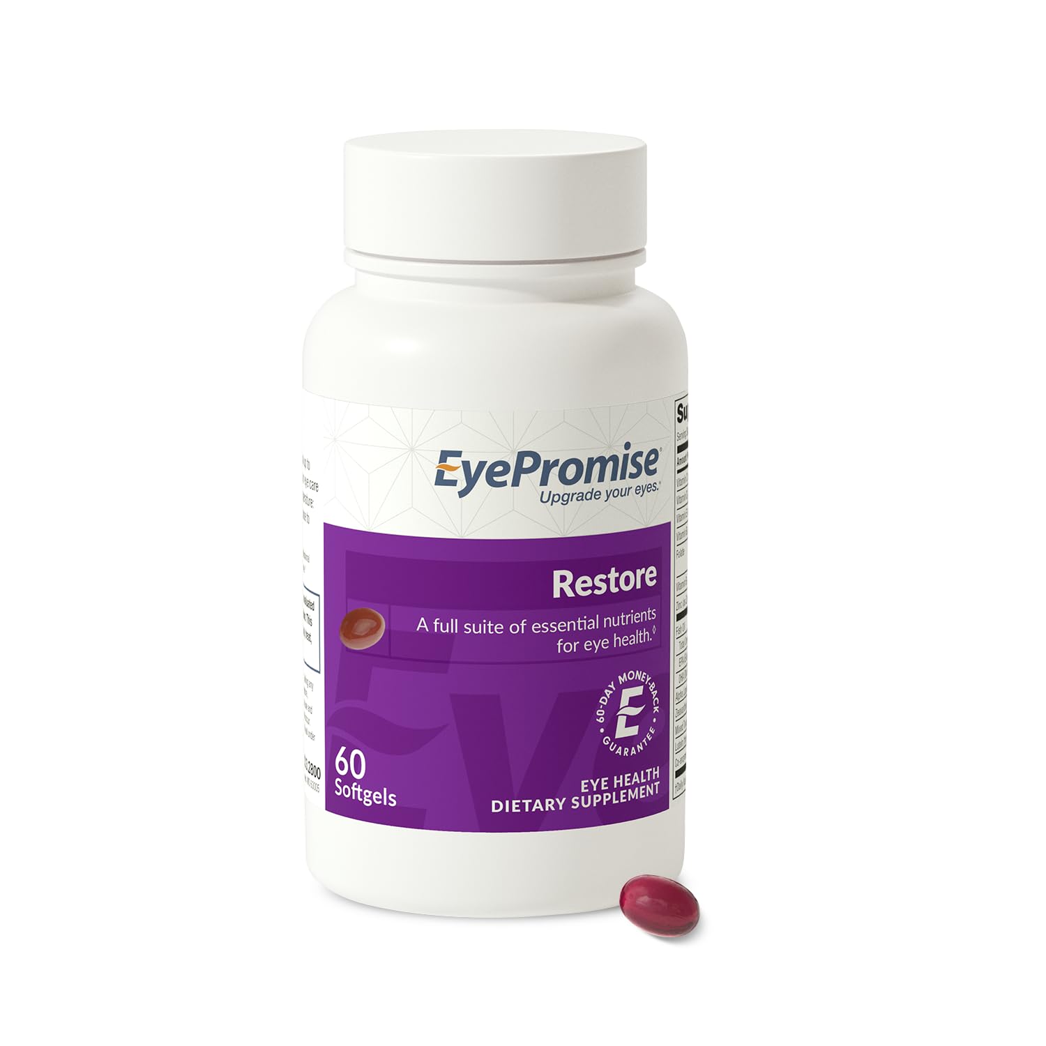 EyePromise Restore Lutein Supplement 60 softgels front view