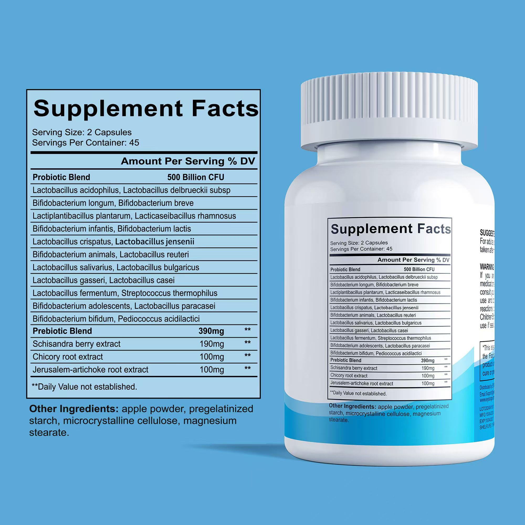 EYSOOGE Probiotics 3 in 1 capsules close-up
