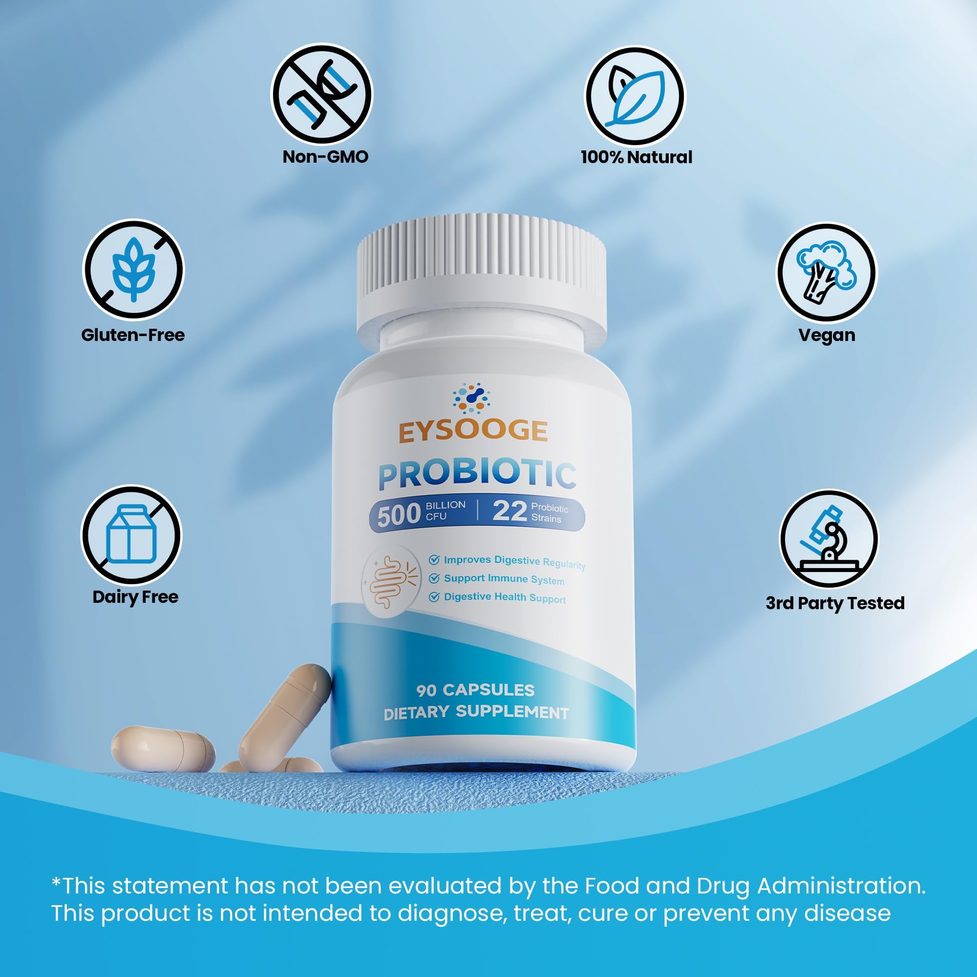 EYSOOGE Probiotics 3 in 1 packaging details