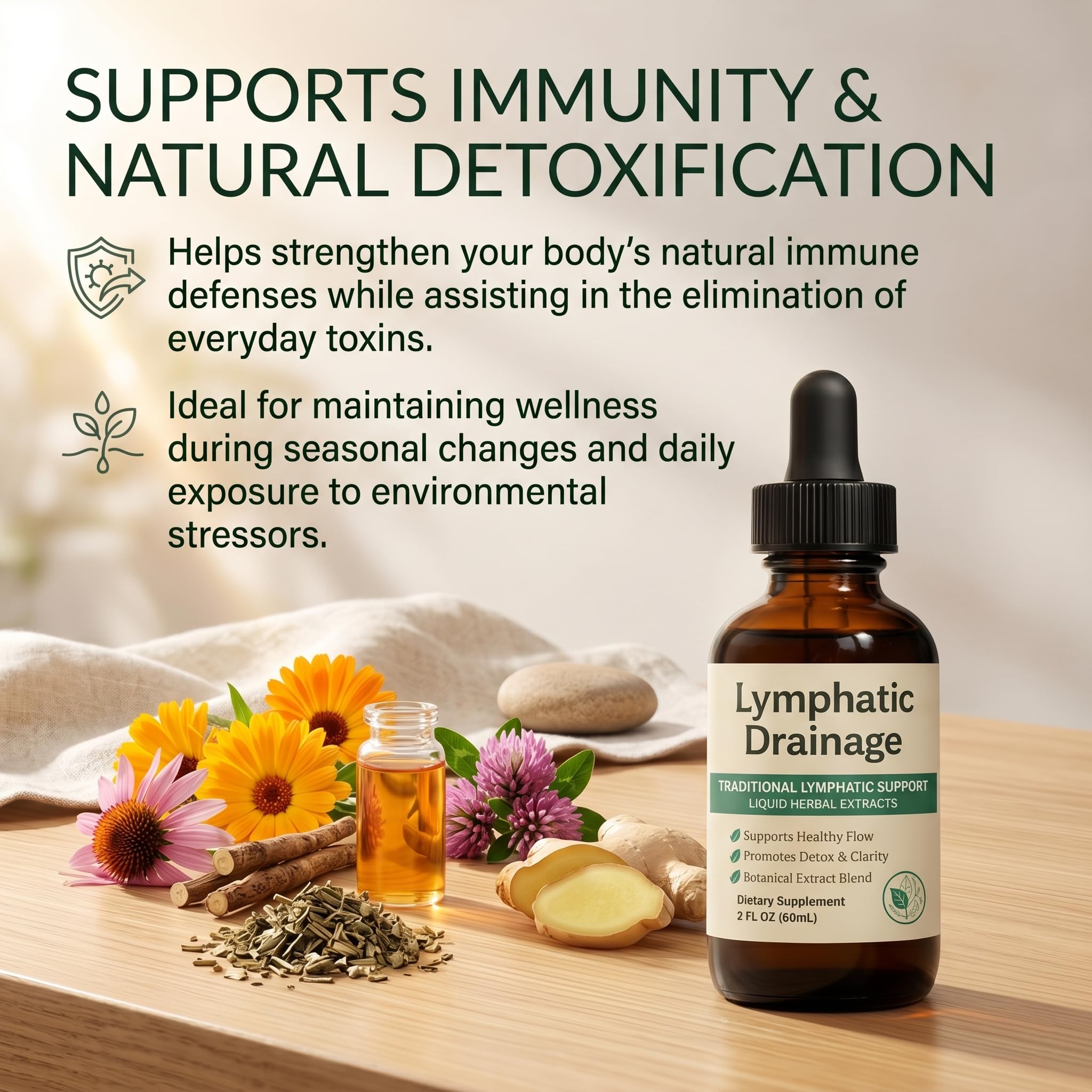 EYUTRD Herbal Lymphatic Support Drops 100g bottle side view