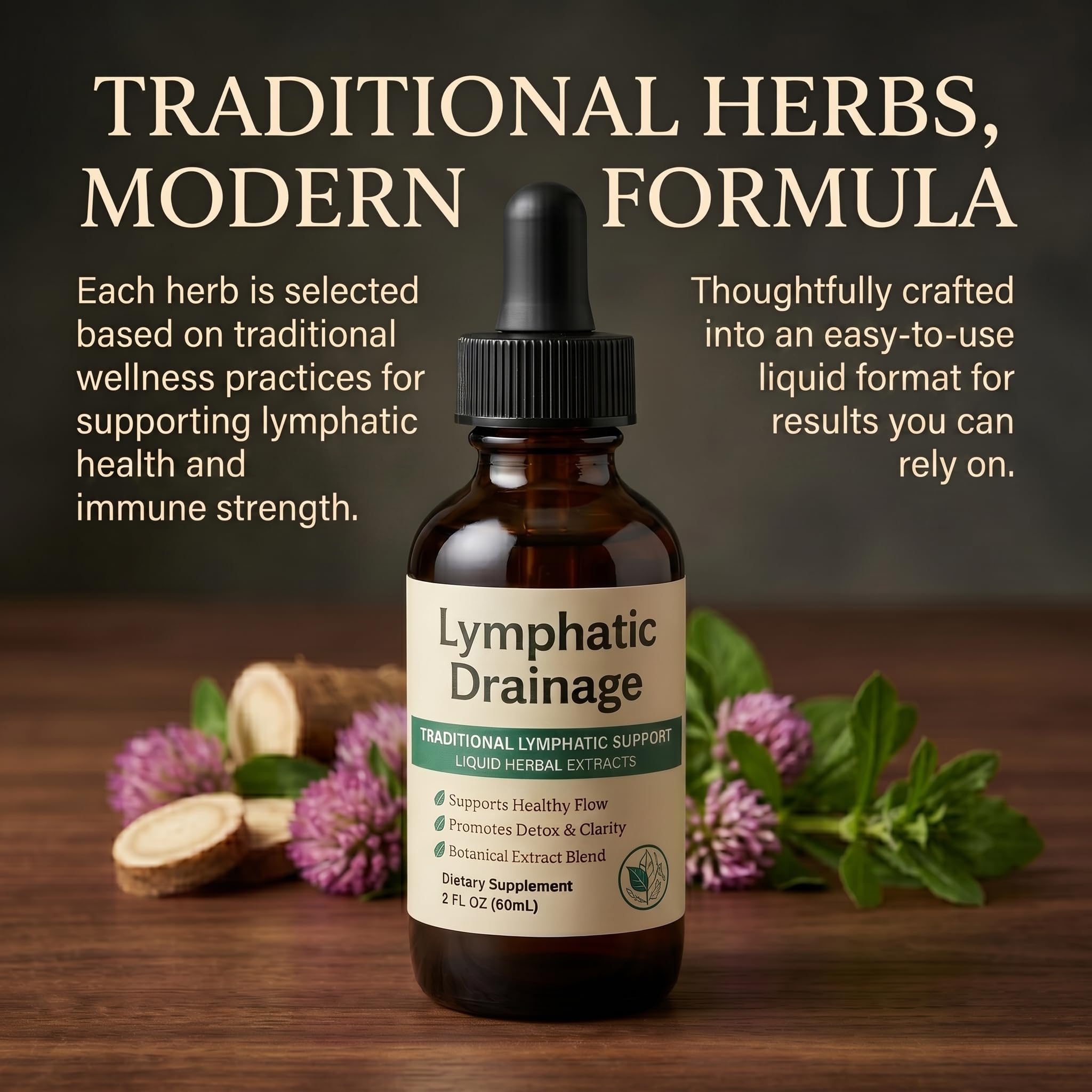 EYUTRD Herbal Lymphatic Support Drops 100g on a kitchen counter
