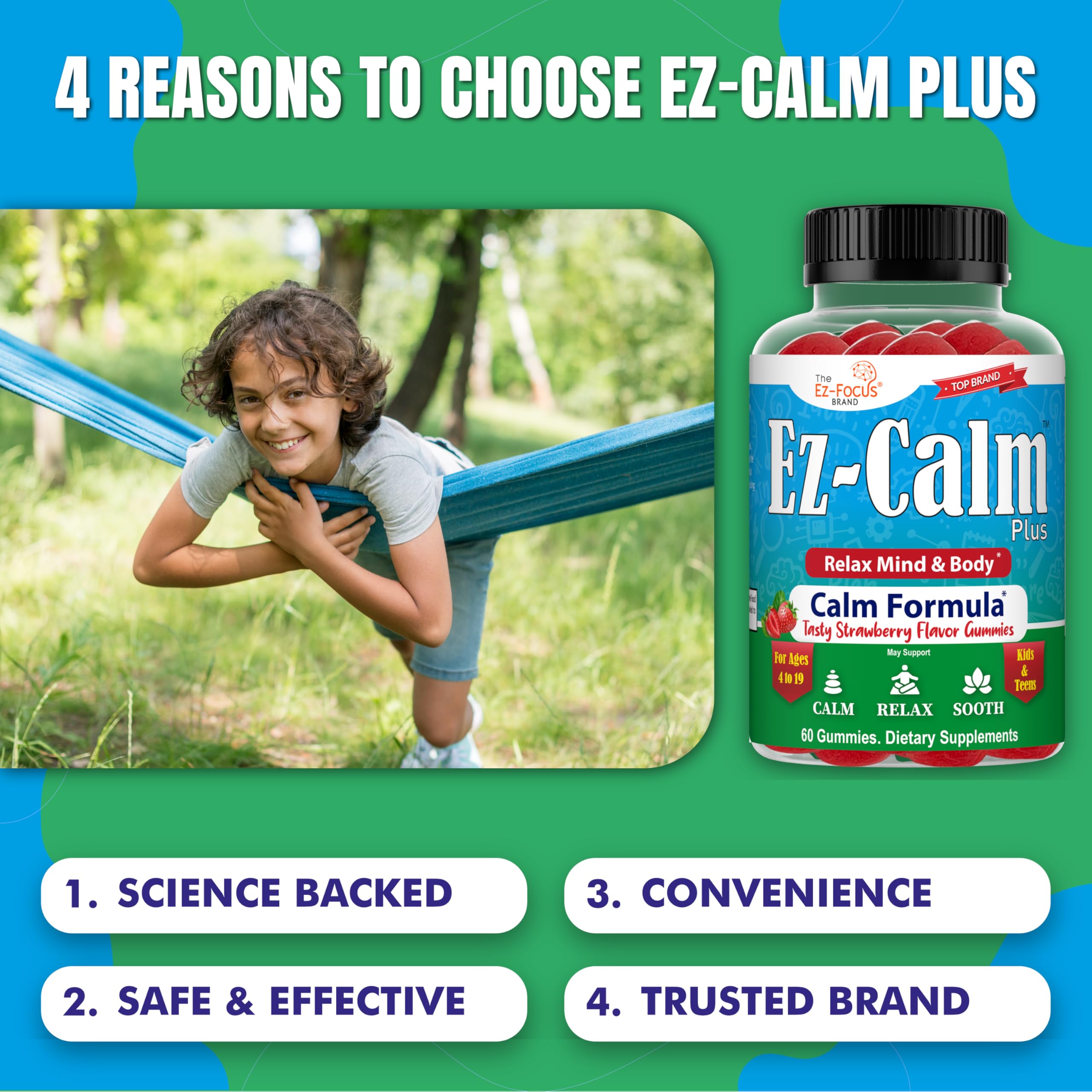 Ez-Focus Calming Ashwagandha Gummies ingredients list