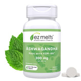EZ Melts Ashwagandha 300 mg Peppermint Chill 60 Tablets front view