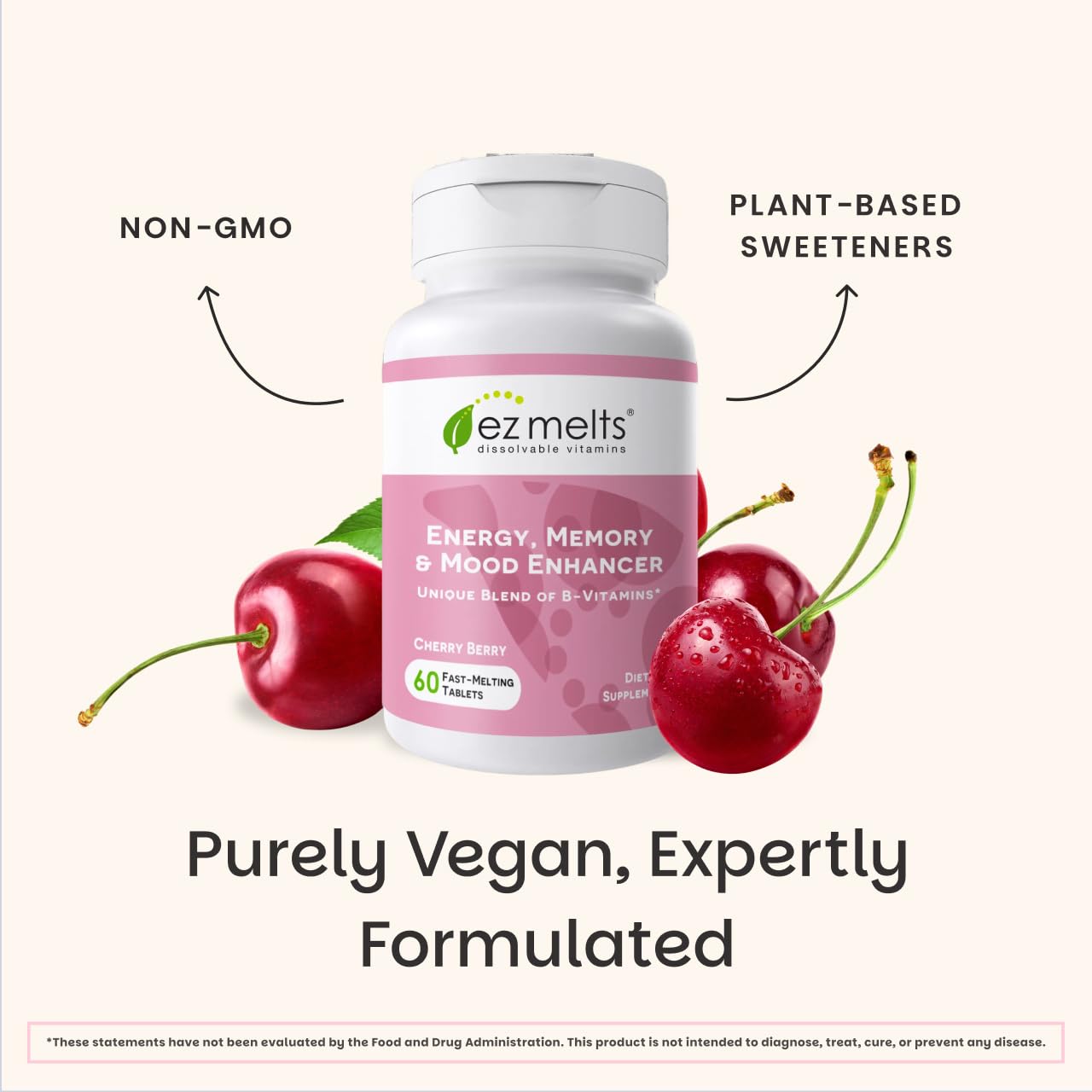 EZ Melts B-Complex Vitamin Supplement with natural ingredients