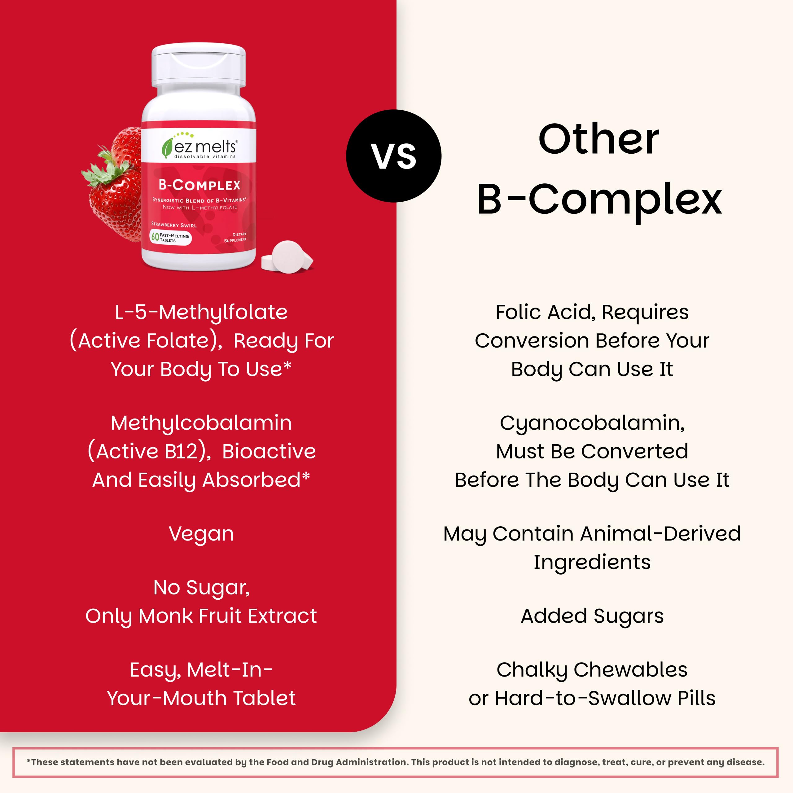 EZ Melts B-Complex Vitamins 109g dissolvable format