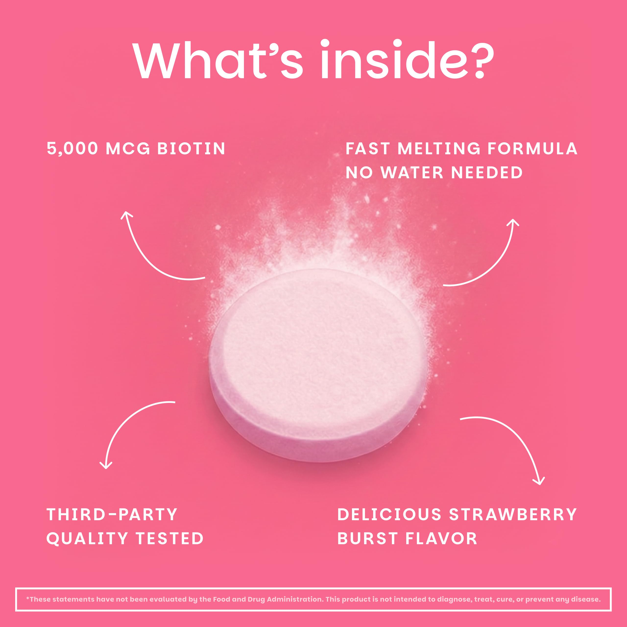 EZ Melts Biotin 5000 mcg supplement ingredients list
