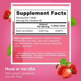 EZ Melts Biotin 5000 mcg supplement packaging side view