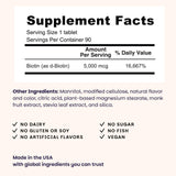 EZ Melts Biotin 5000 mcg supplement tablet close-up