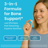 EZ Melts Calcium & Magnesium Supplement side view showing dosage