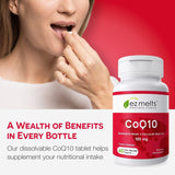 EZ Melts CoQ10 Supplement 100mg on a kitchen counter