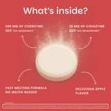 EZ Melts CoQ10 Supplement 100mg Ubiquinol back view