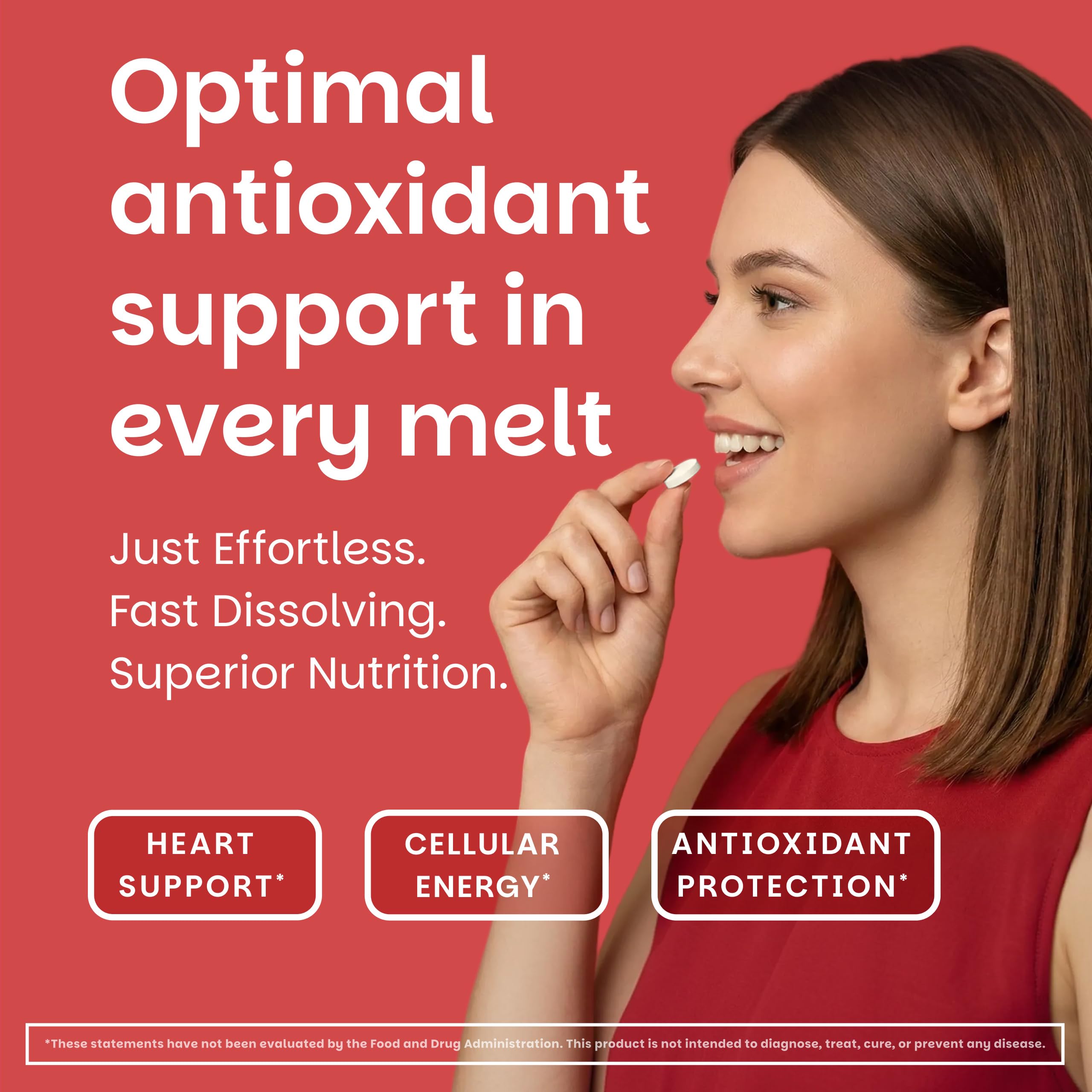 EZ Melts CoQ10 Supplement 100mg Ubiquinol packaging
