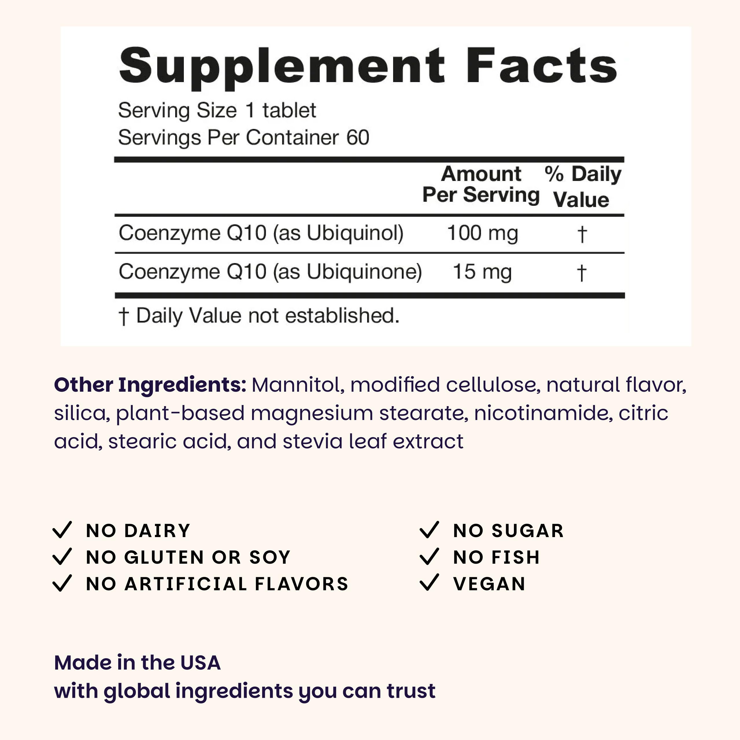 EZ Melts CoQ10 Supplement 100mg Ubiquinol side view
