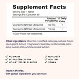 EZ Melts CoQ10 Supplement 100mg Ubiquinol side view