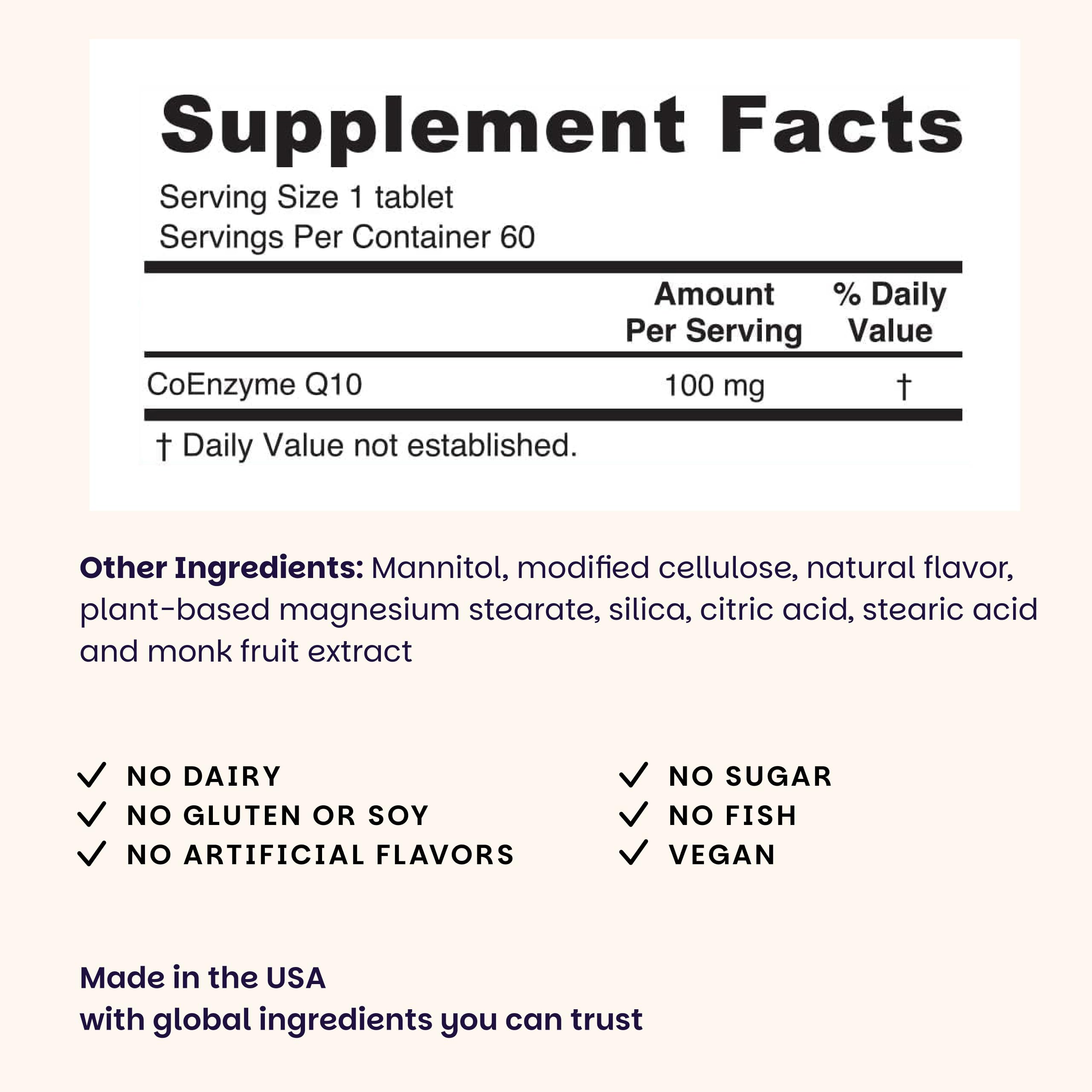 EZ Melts CoQ10 Supplement tablet close-up