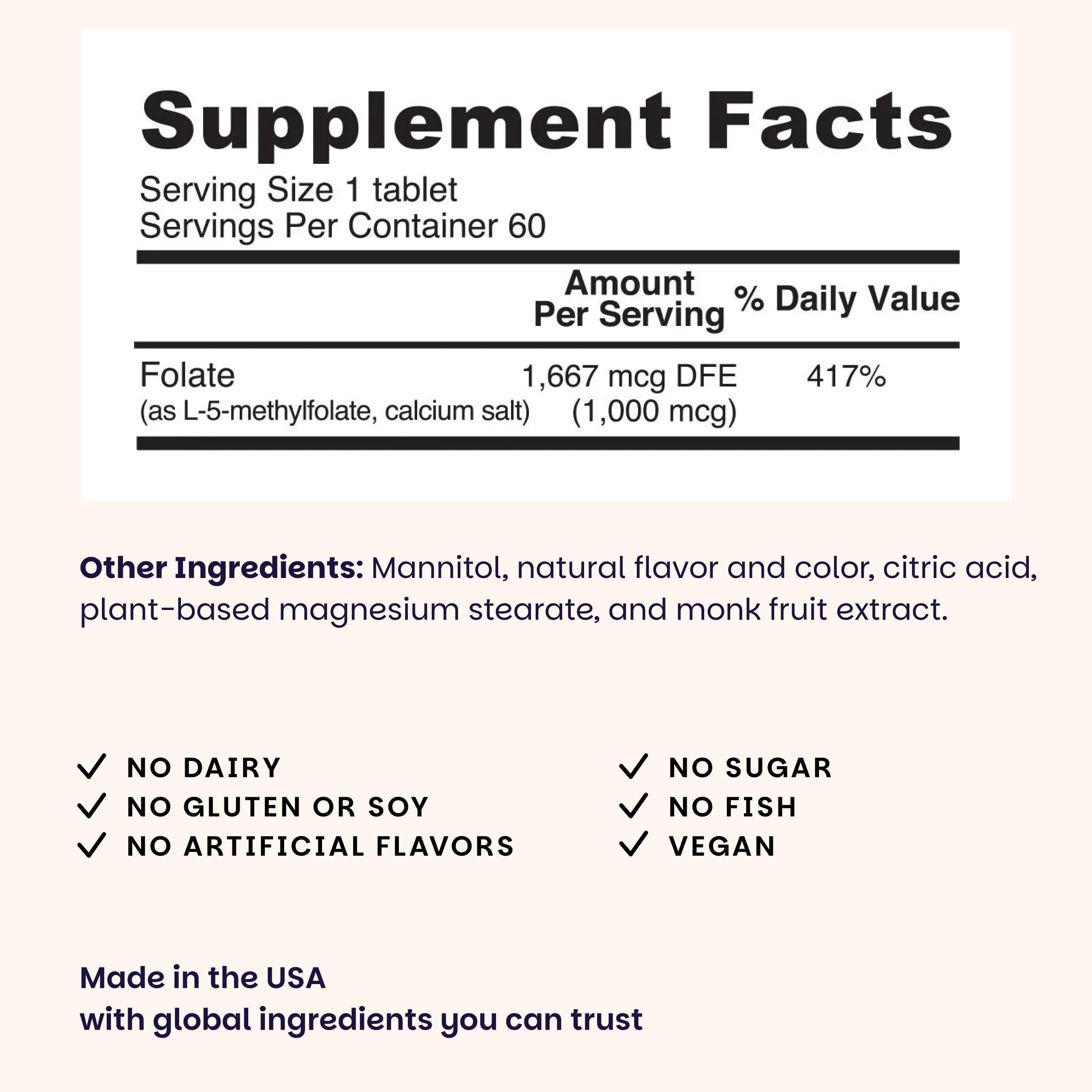 EZ Melts Daily Folate Supplement close-up of melt