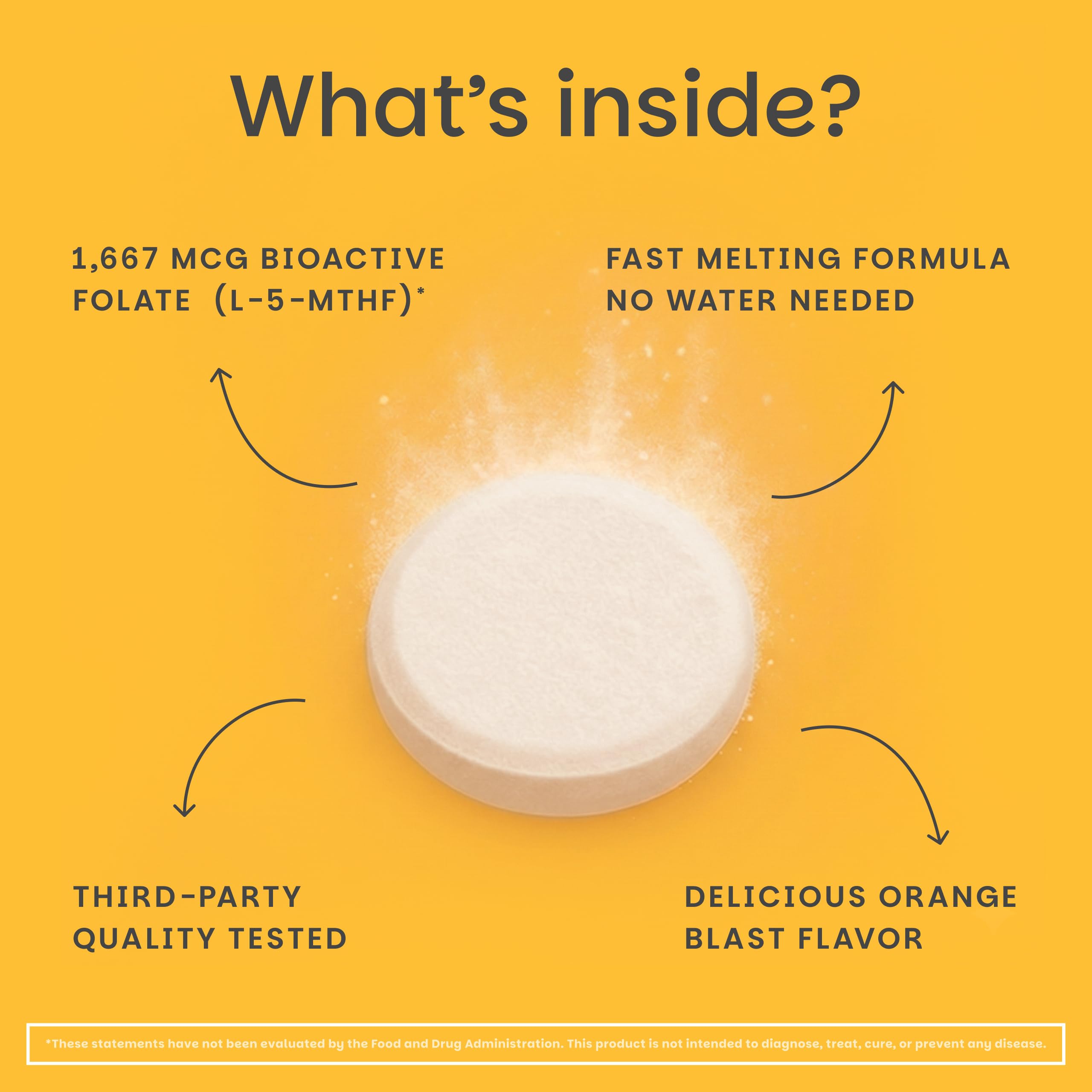 EZ Melts Daily Folate Supplement ingredients list