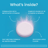 EZ Melts Daily Multivitamin Supplement lifestyle scene with a glass of water