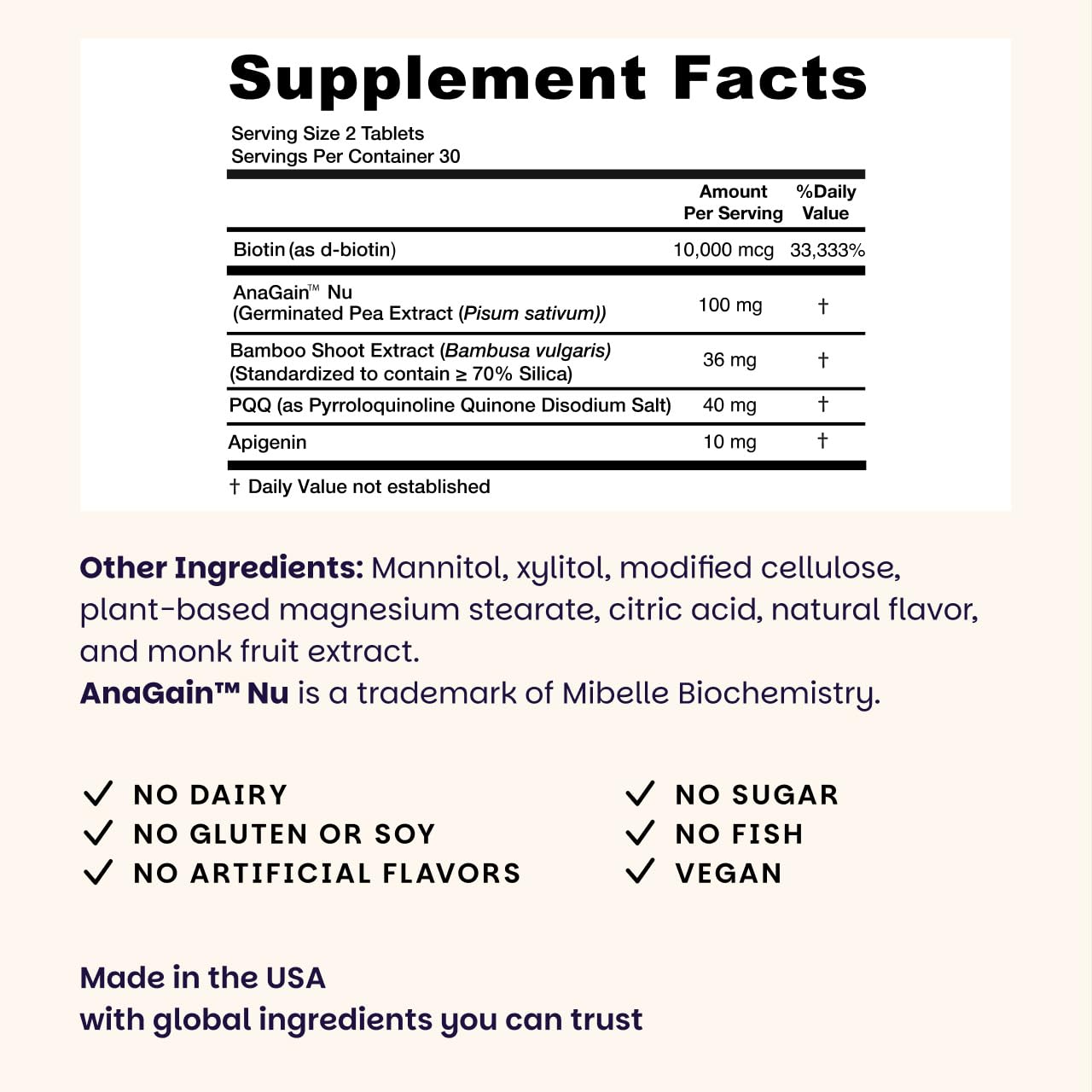 EZ Melts Hair Health Complete fast-melting tablets close-up