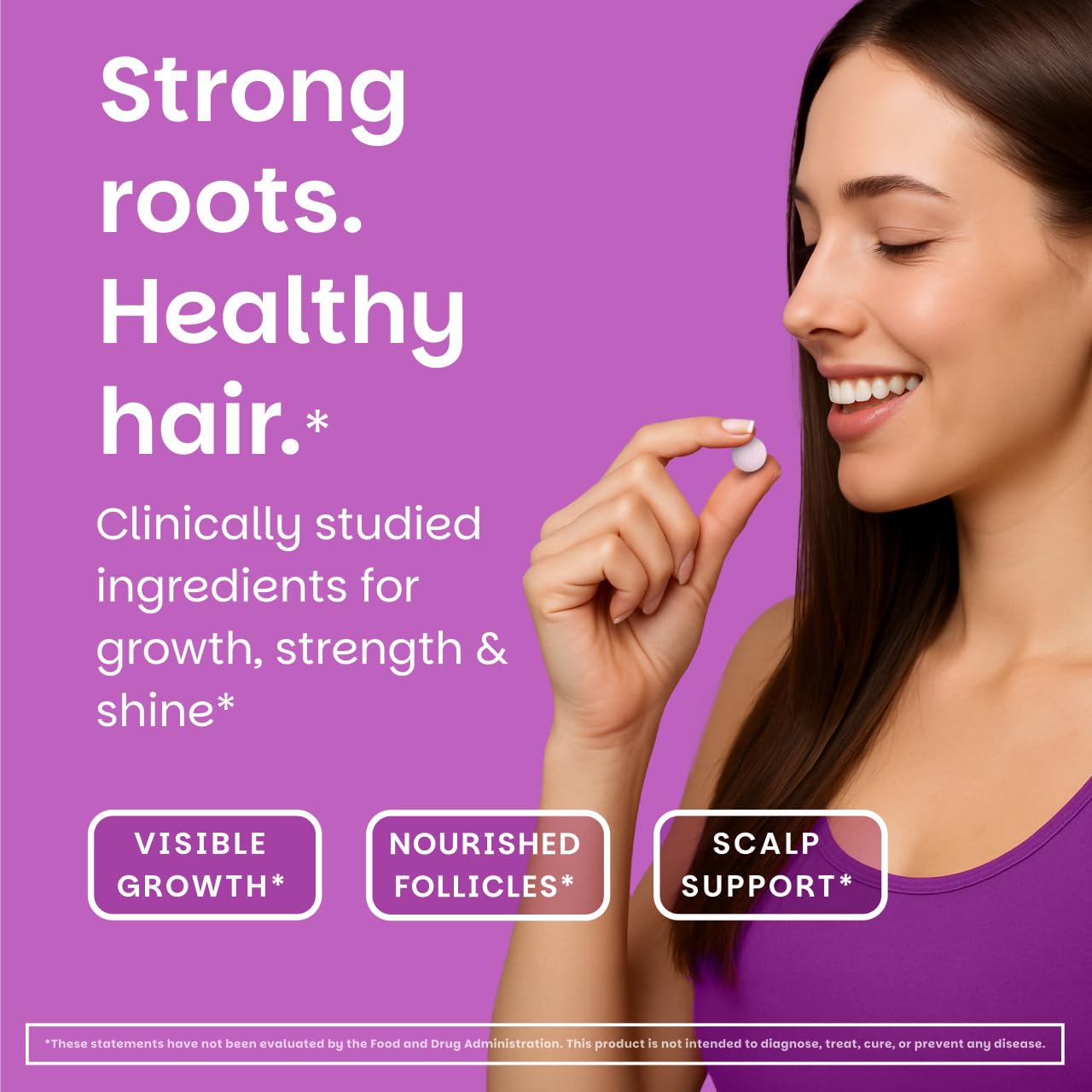 EZ Melts Hair Health Complete ingredients list on the back