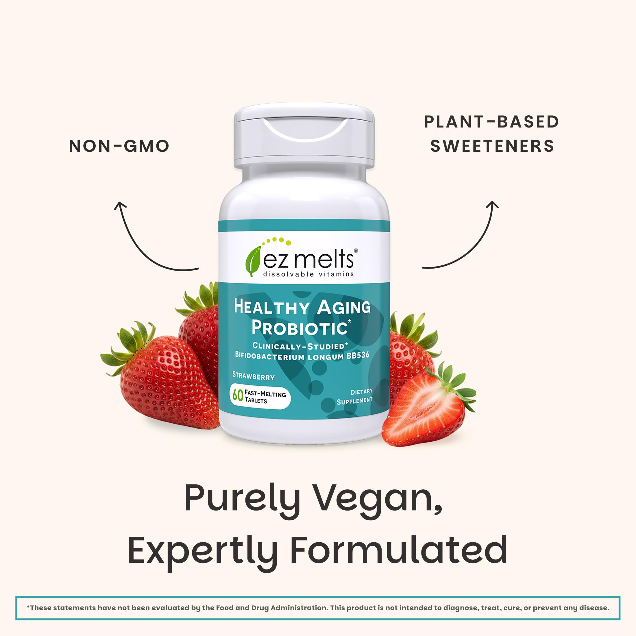 EZ Melts Healthy Aging Probiotic Supplement in hand