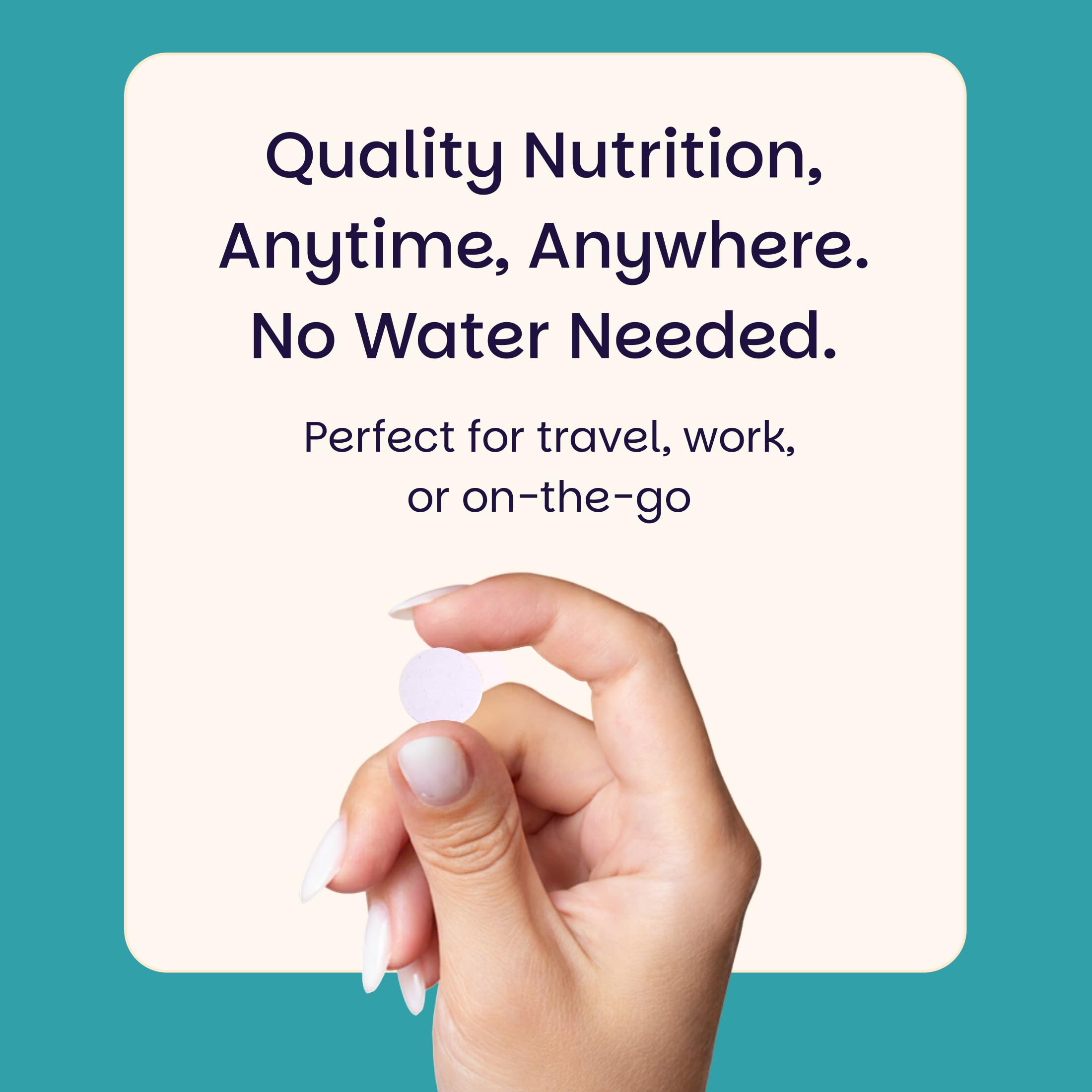 EZ Melts Healthy Aging Probiotic Supplement with a glass of water