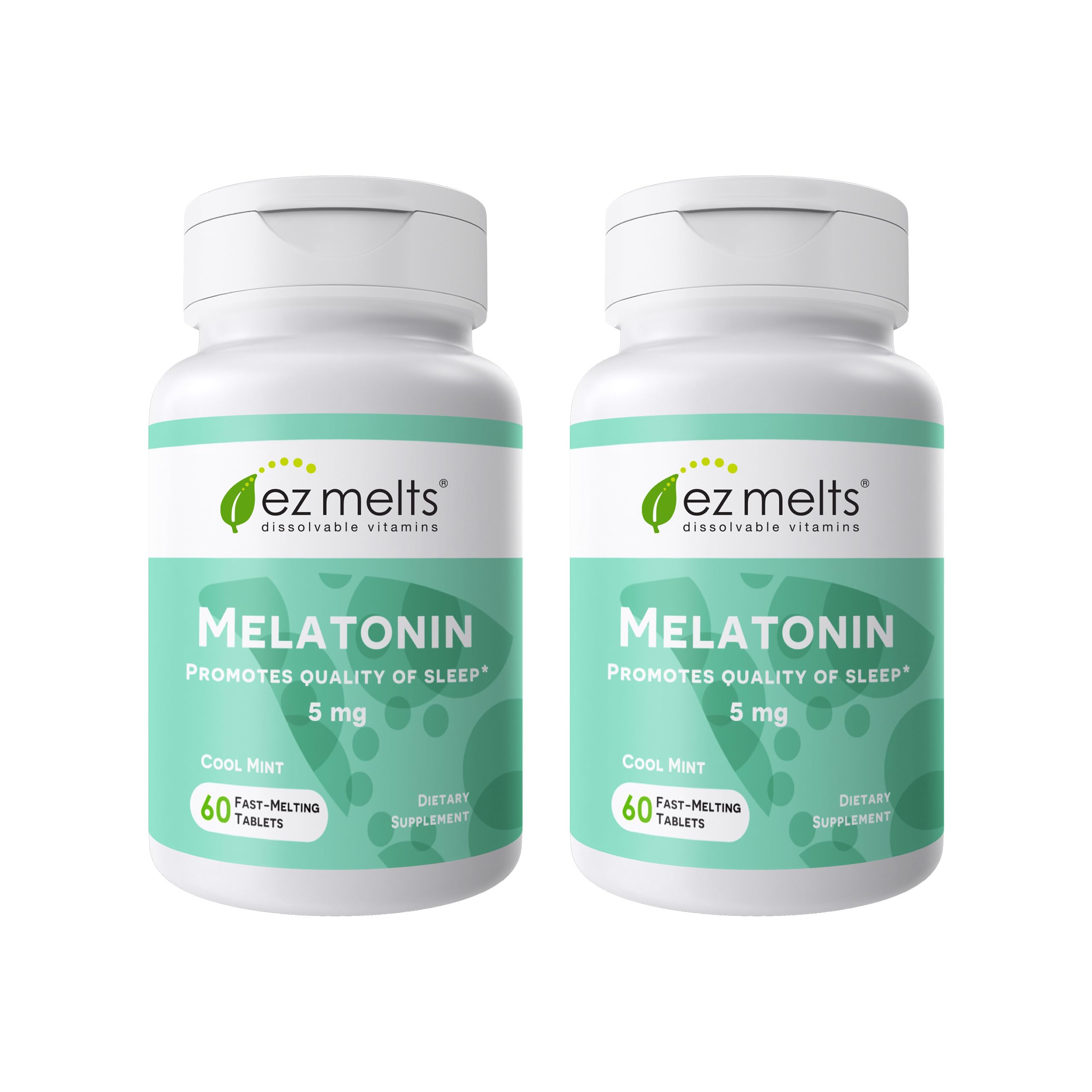 EZ Melts Melatonin 5 mg dissolvable tablets front view