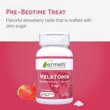 EZ Melts Melatonin 5 mg tablets on a wooden table