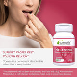 EZ Melts Melatonin 5 mg tablets with fresh strawberries