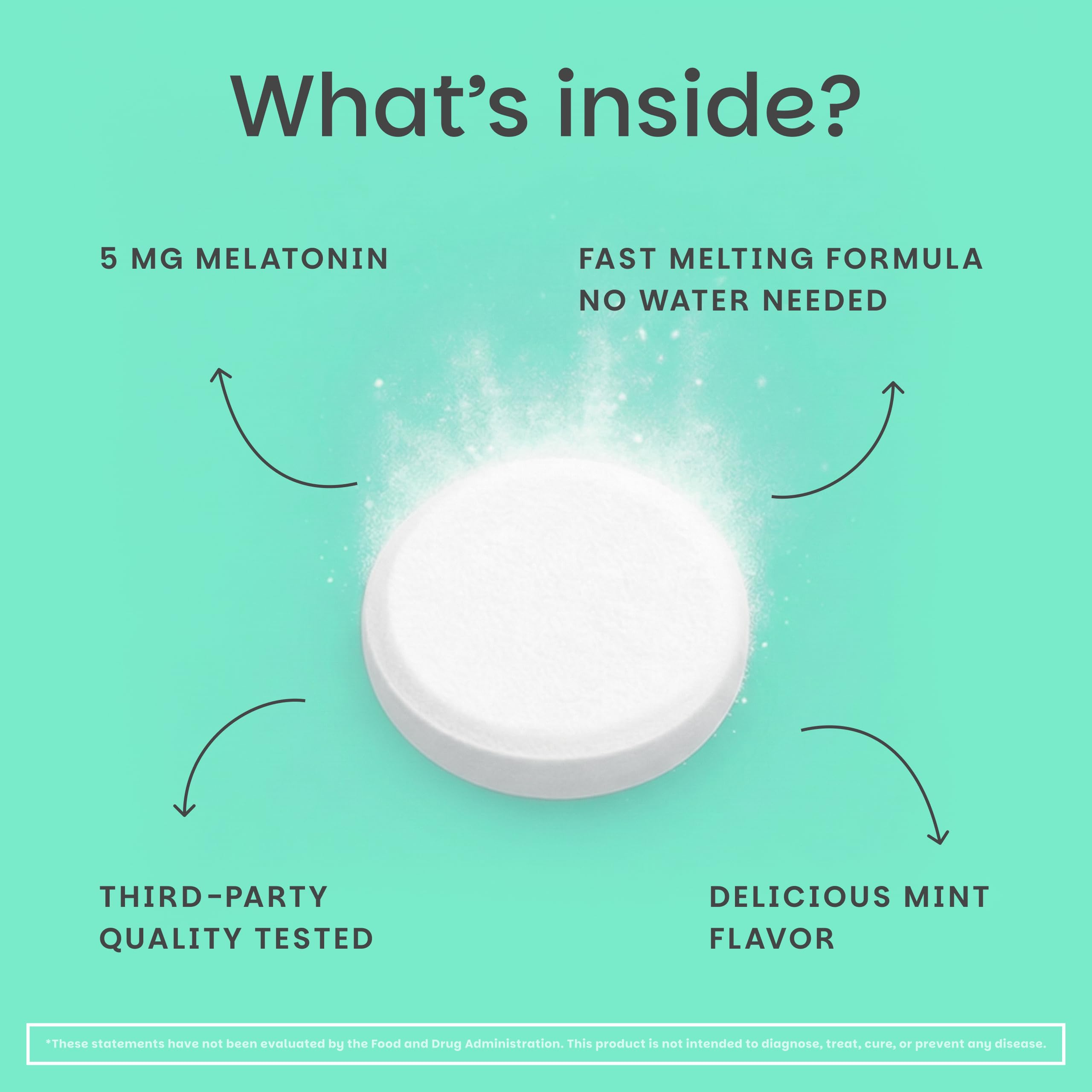 EZ Melts Melatonin 5mg ingredients list