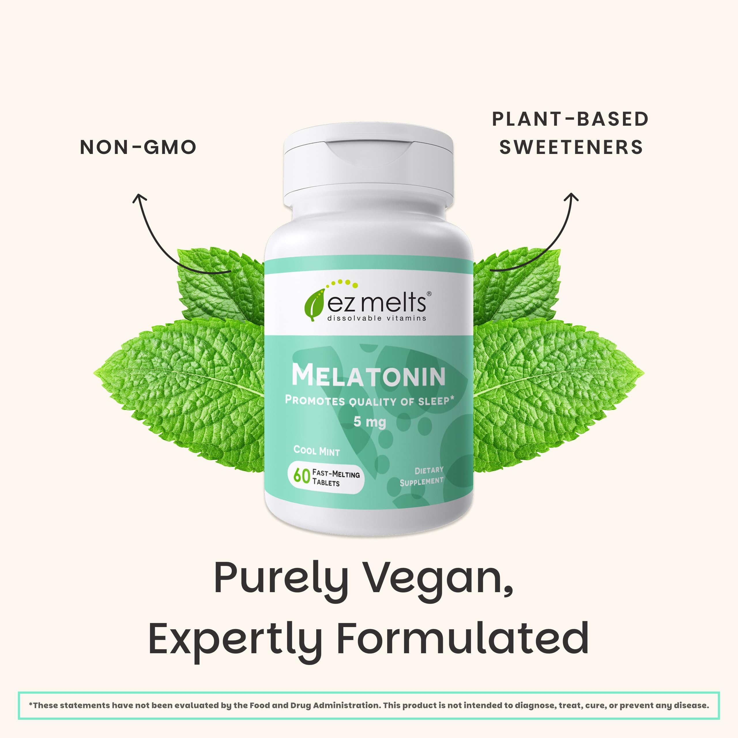 EZ Melts Melatonin 5mg with a glass of water
