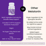 EZ Melts Melatonin Plus 5mg supplement on a wooden table
