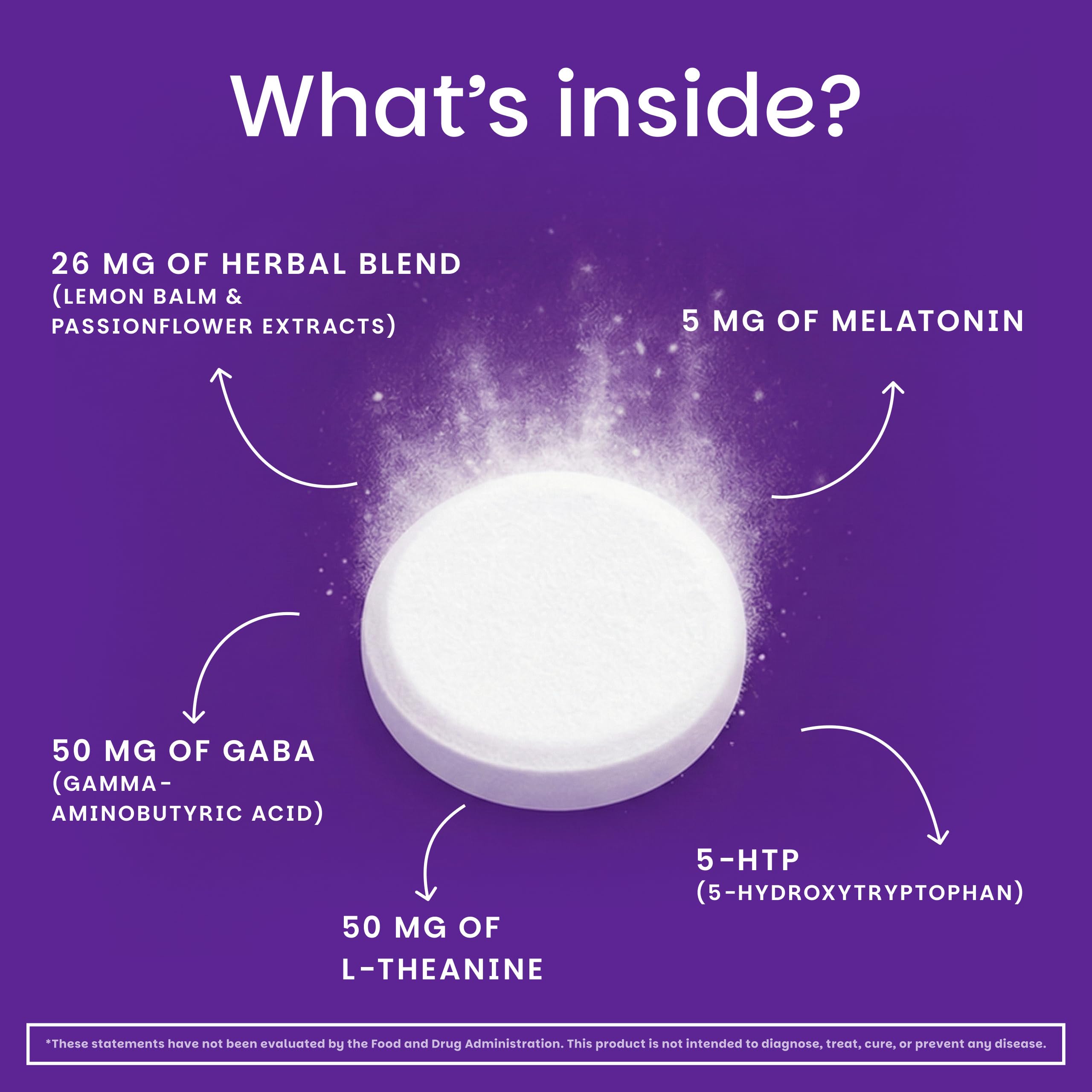 EZ Melts Melatonin Plus 5mg supplement with ingredients list