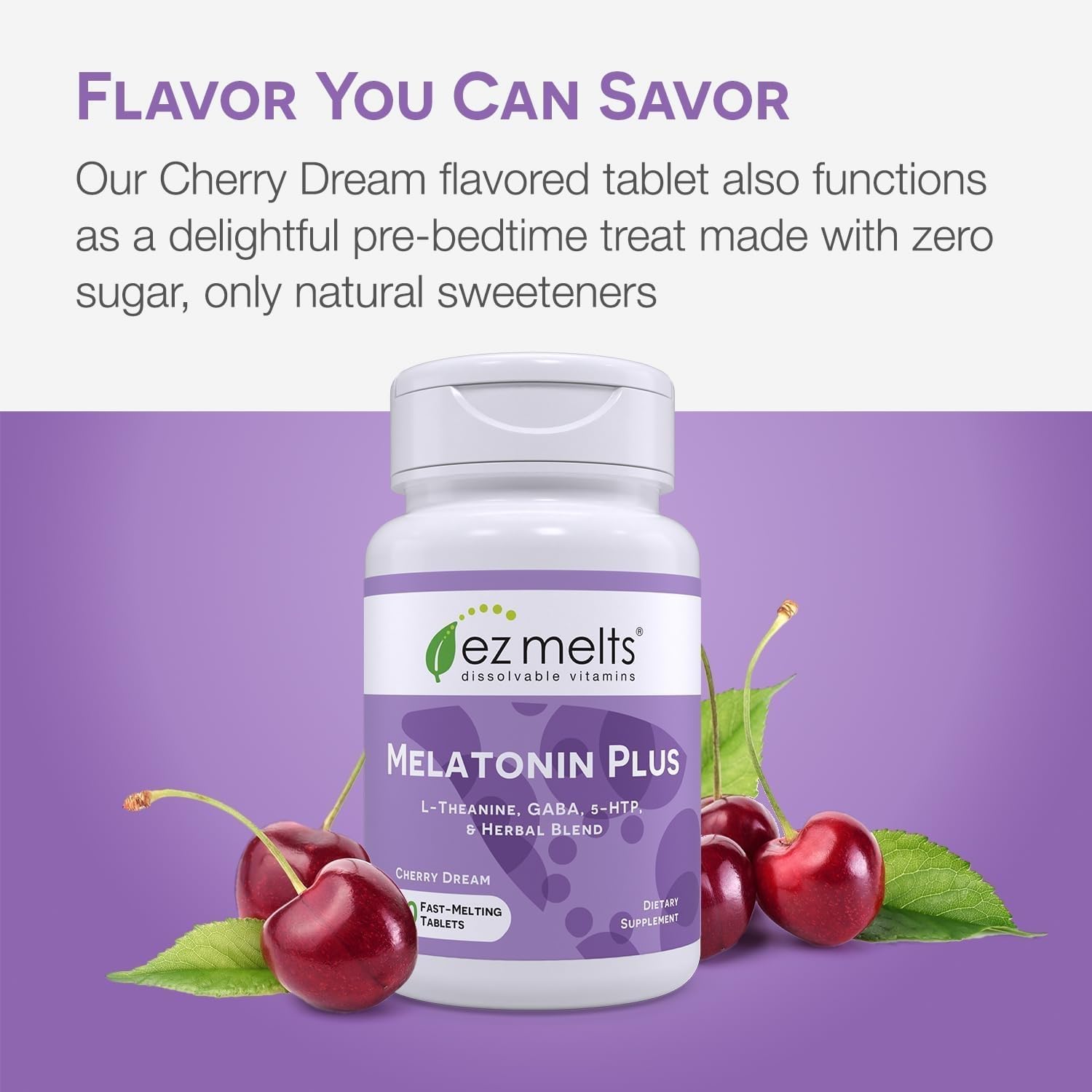 EZ Melts Melatonin Plus tablet dissolving in water