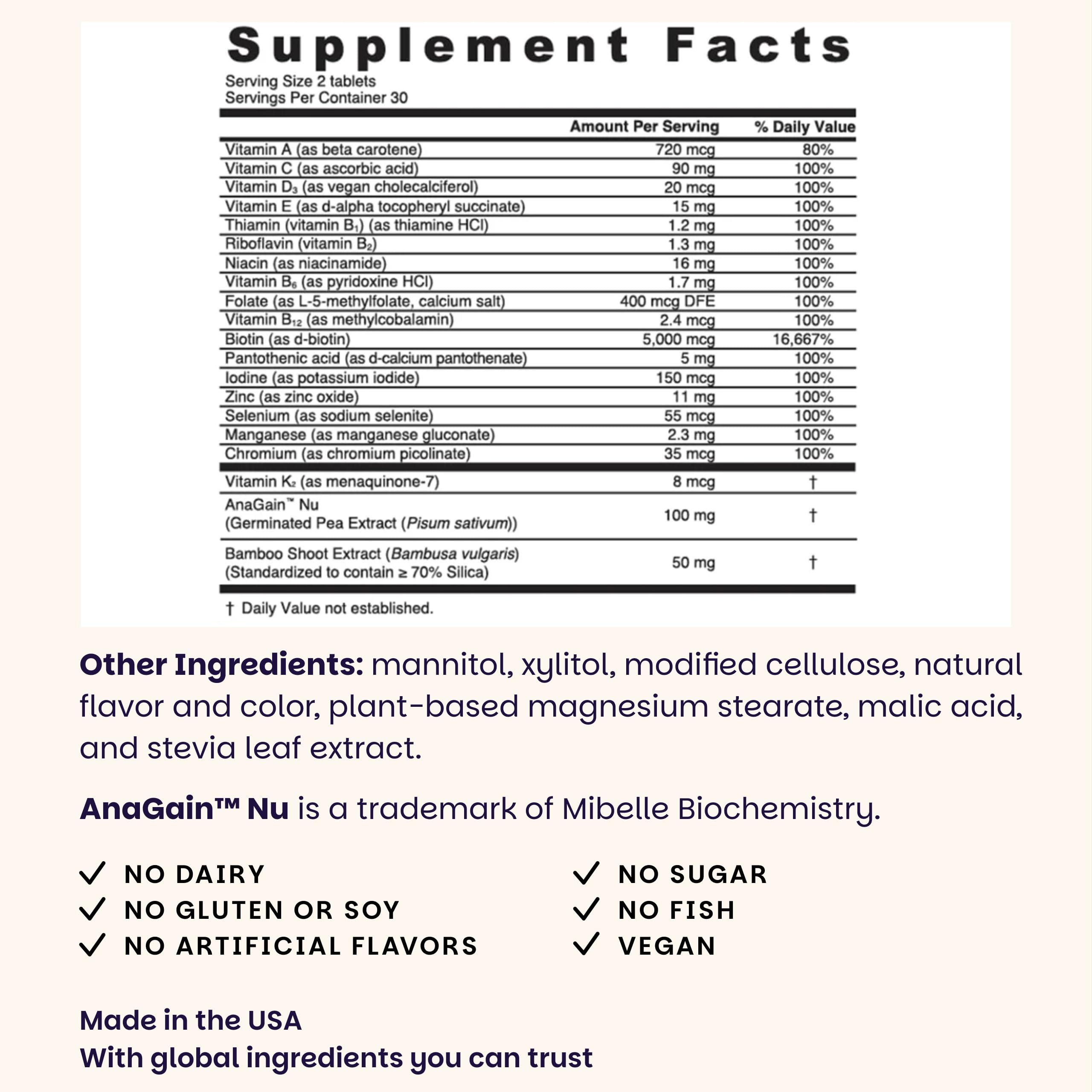 EZ Melts Multivitamin 100g back view packaging