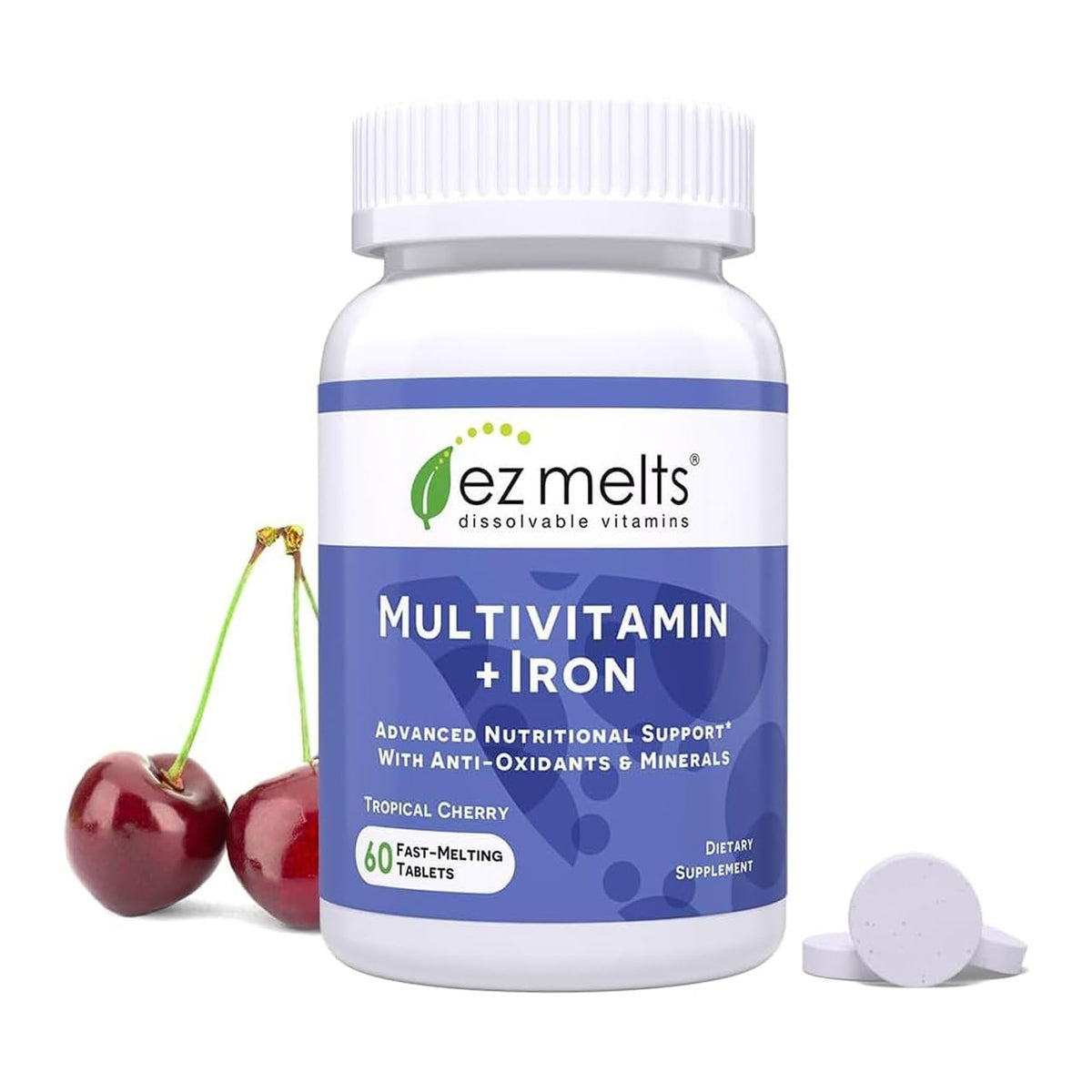 EZ Melts Multivitamin + Iron 100g front view