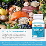 EZ Melts Multivitamin without Iron dissolving in mouth