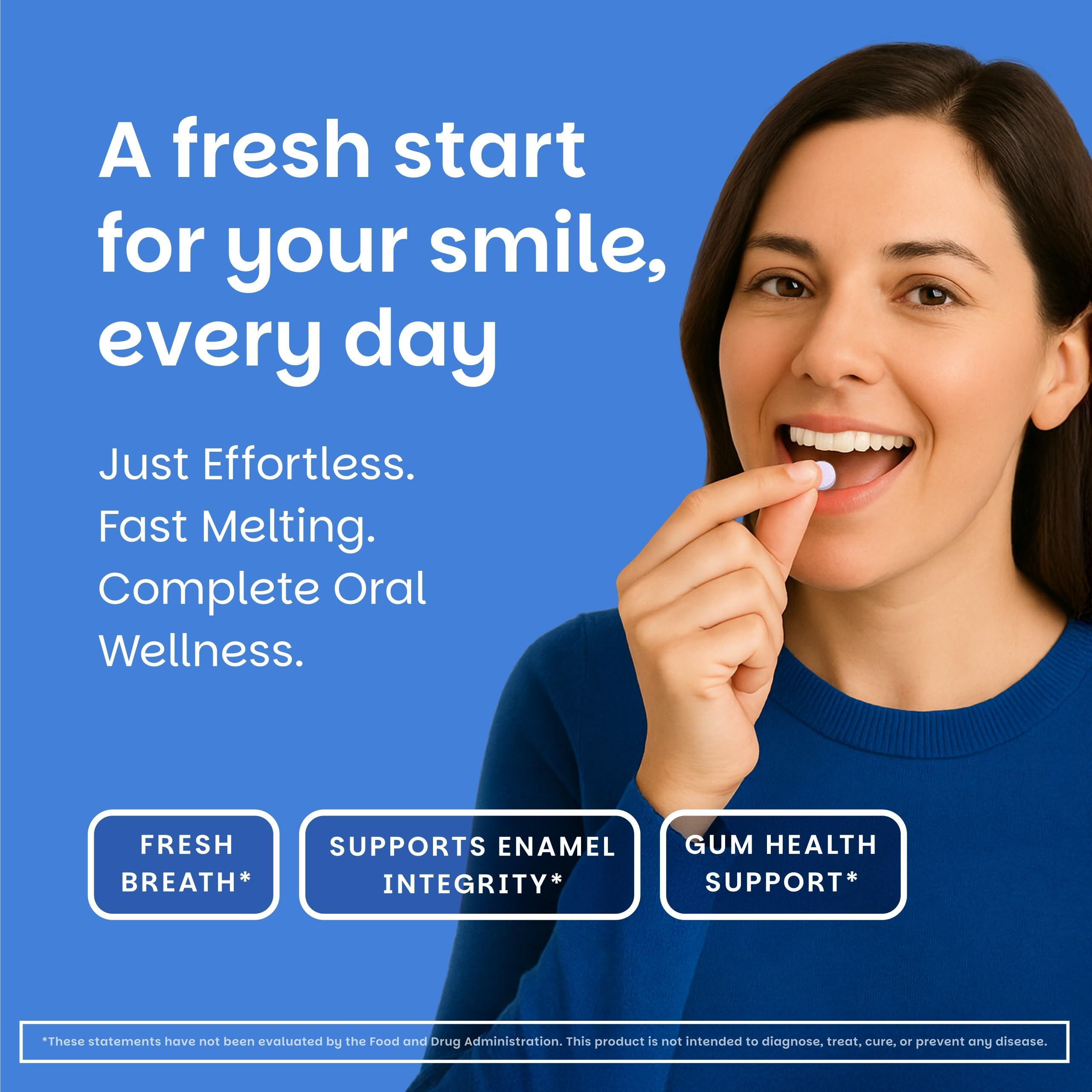 EZ Melts Oral Health Complete Probiotic Tablets side view