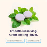 EZ Melts Oral Health Complete Probiotic Tablets with a glass of water