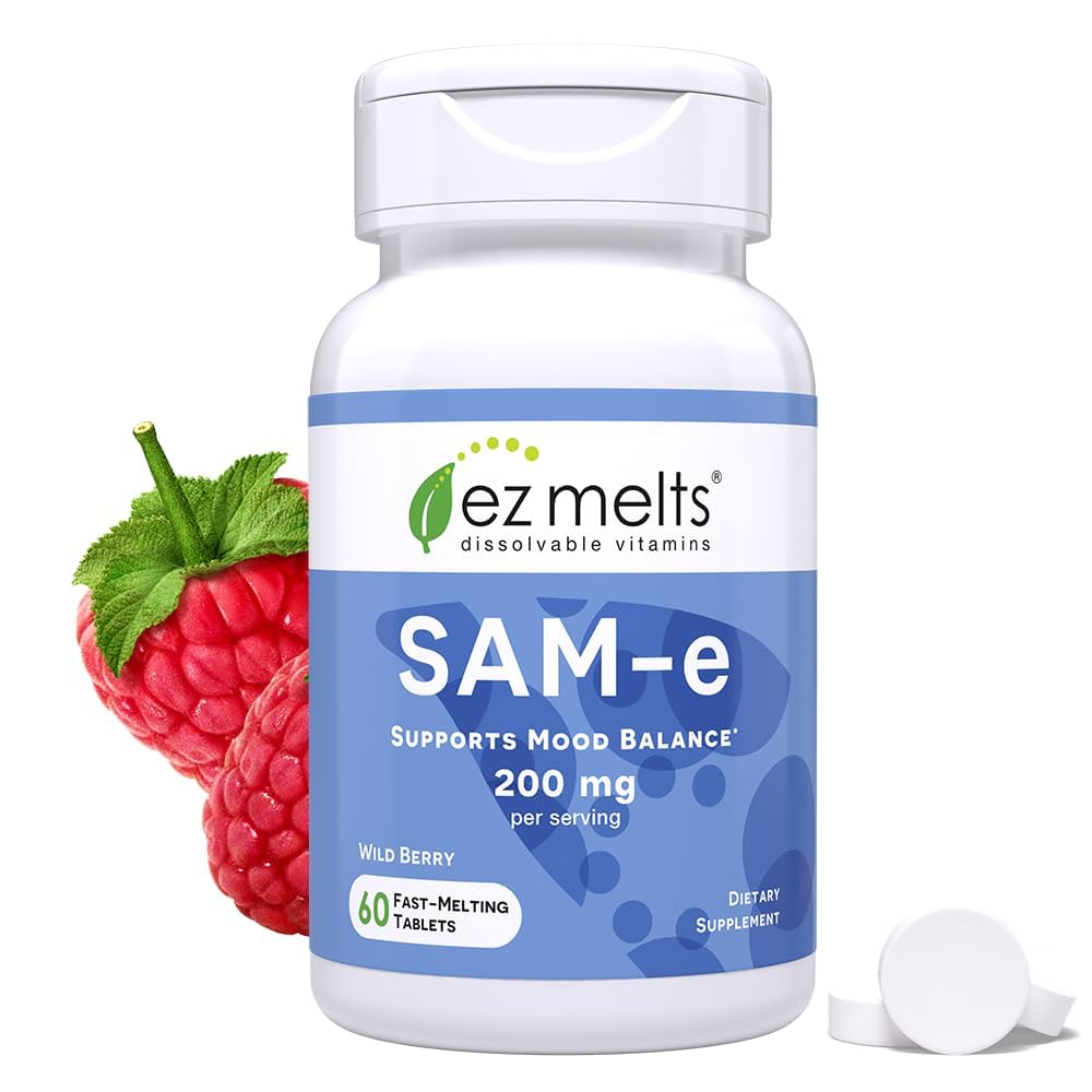 EZ Melts SAM-e Supplement 200mg wild berry flavour front view