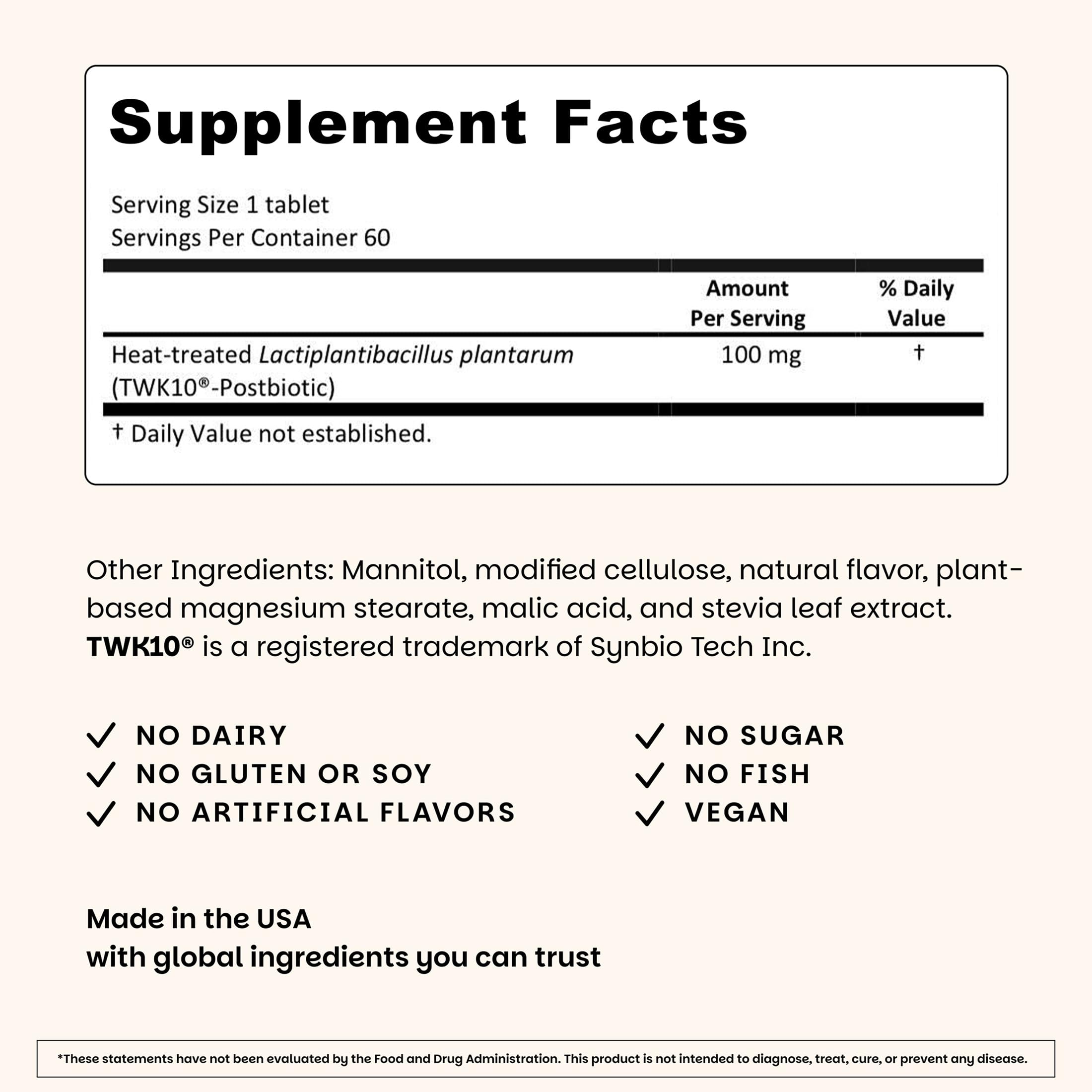 EZ Melts VitalMuscle Postbiotic Supplement tablet close-up