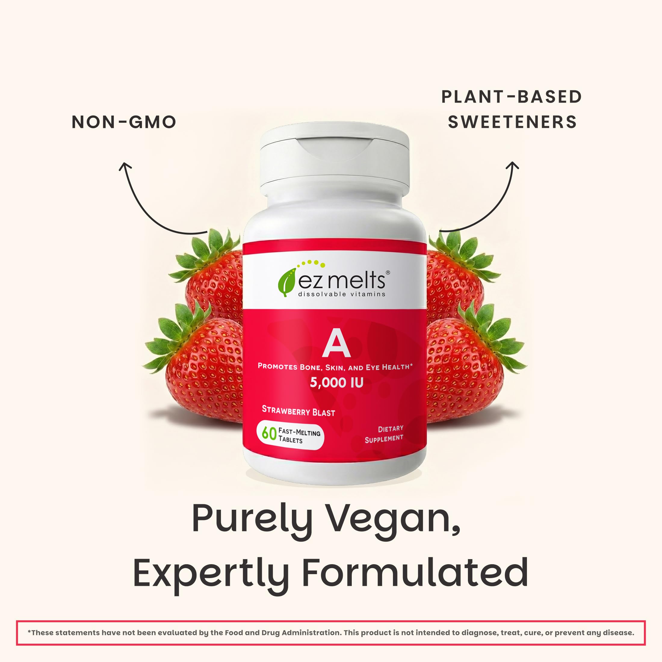 EZ Melts Vitamin A 1500 mcg supplement lifestyle shot