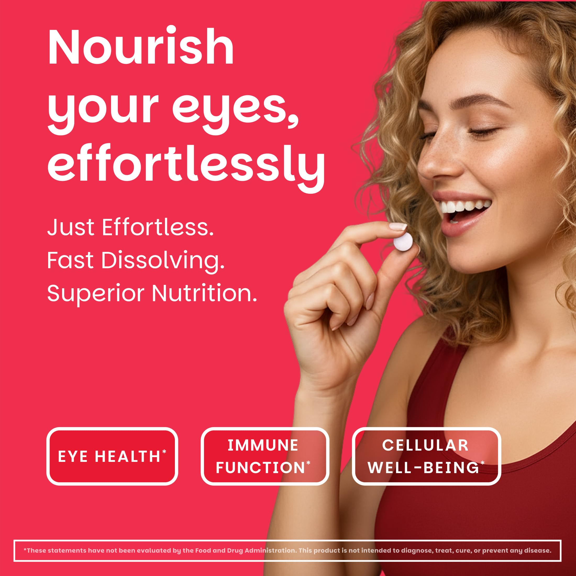 EZ Melts Vitamin A 1500 mcg supplement side view