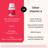 EZ Melts Vitamin A 1500 mcg supplement tablet close-up