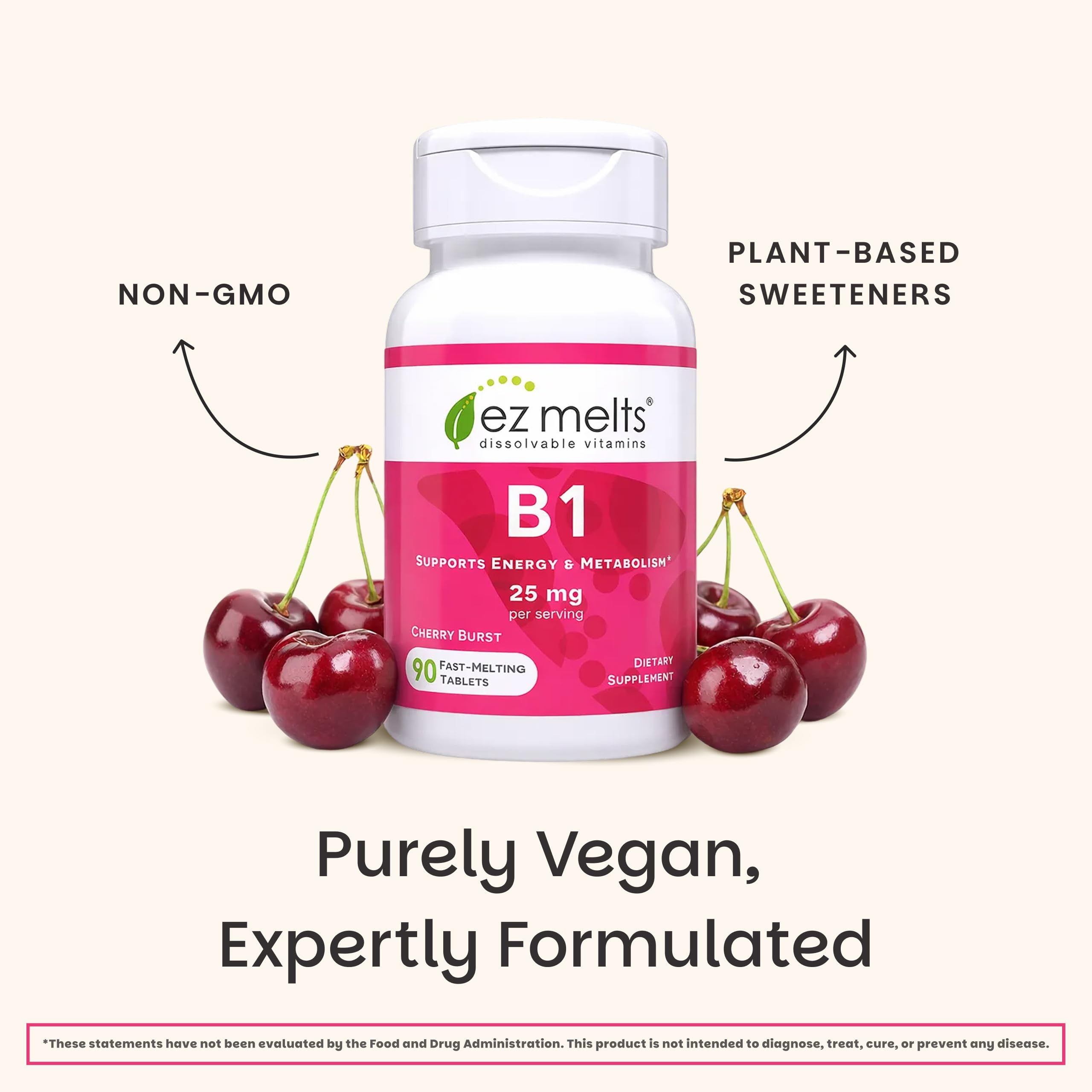 EZ Melts Vitamin B1 25mg supplement in a lifestyle setting