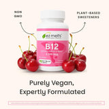 EZ Melts Vitamin B12 Supplement back view packaging