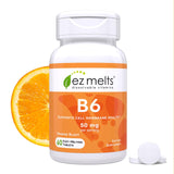 EZ Melts Vitamin B6 Supplement 50mg front view packaging