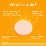 EZ Melts Vitamin C Supplement 500mg back view with ingredient list