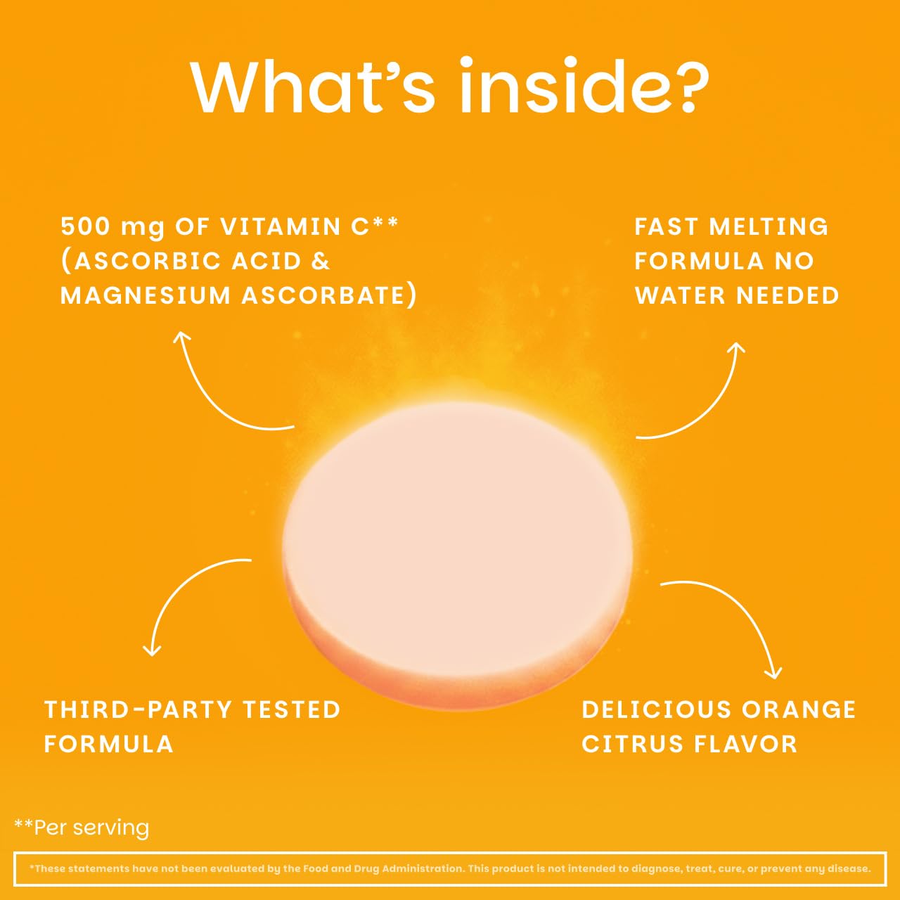 EZ Melts Vitamin C Supplement 500mg lifestyle scene with tablets