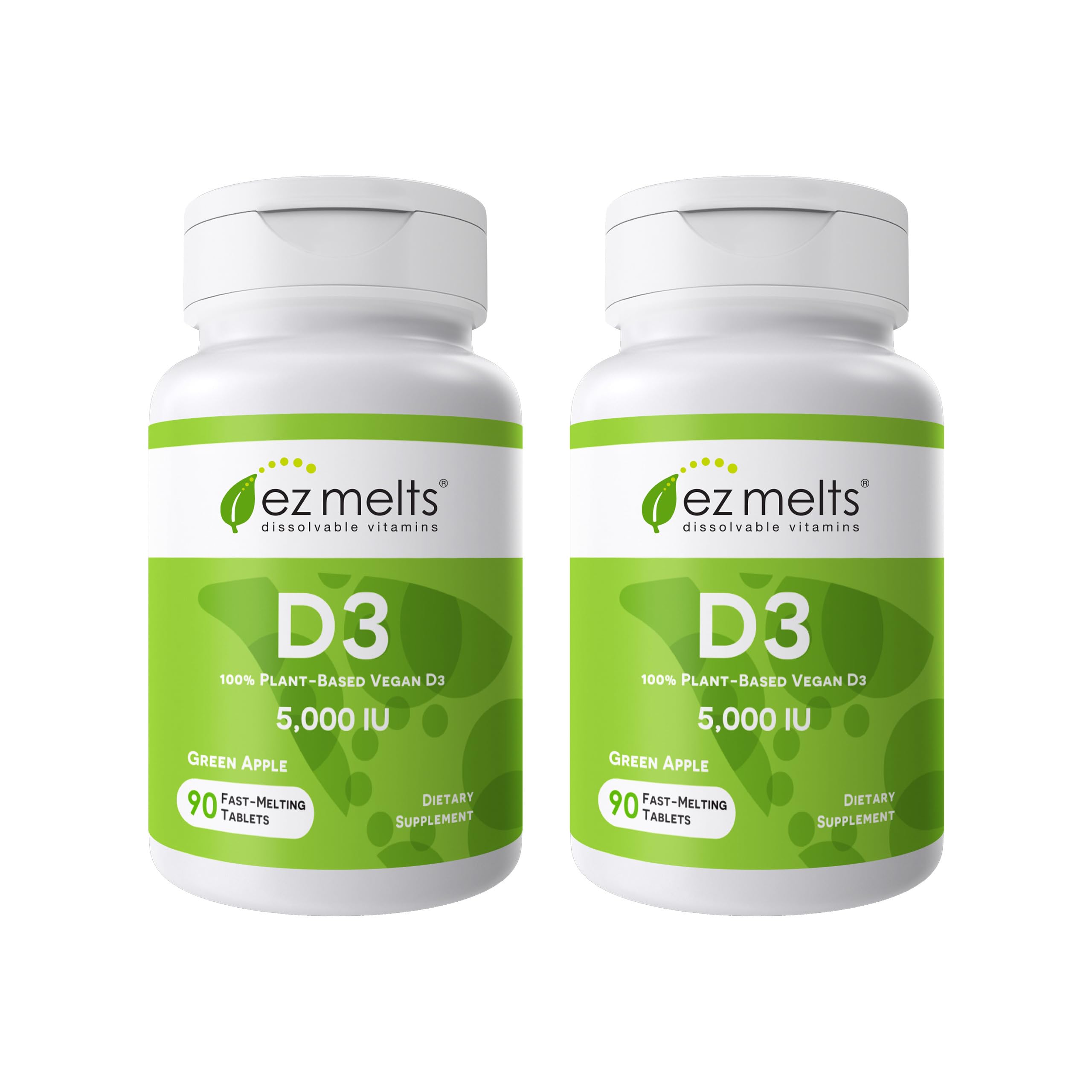 EZ Melts Vitamin D3 5000 IU vegan supplement front view
